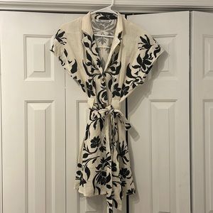 Zara floral dress in linen.